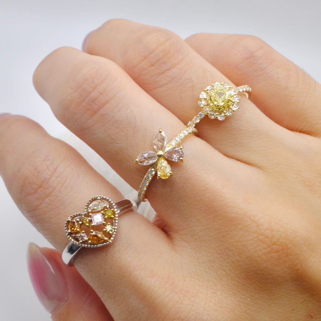 Natural Fancy Intense Yellow Diamond Ring