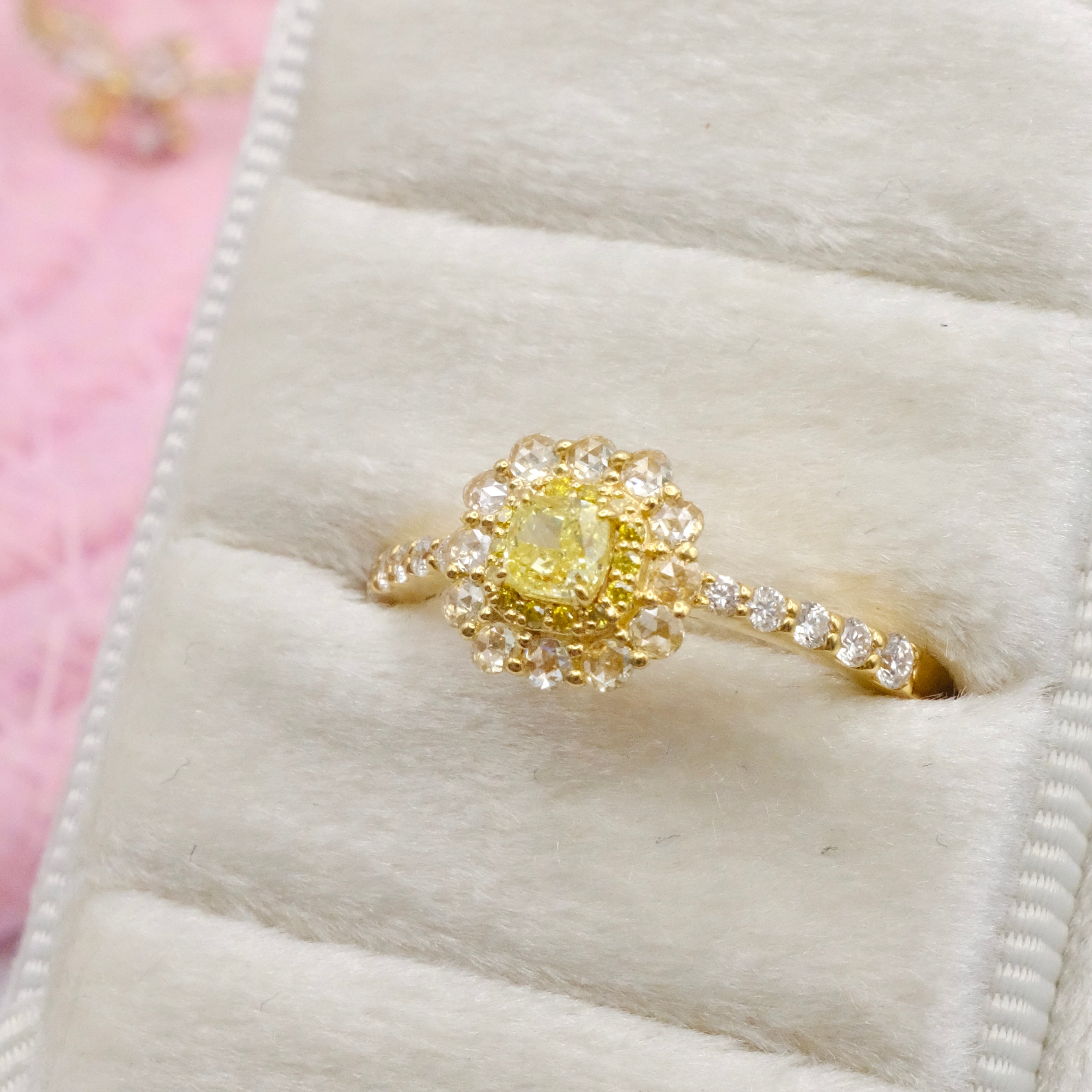 Natural Fancy Intense Yellow Diamond Ring