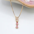 Padparadscha Diamond Pendant Necklace