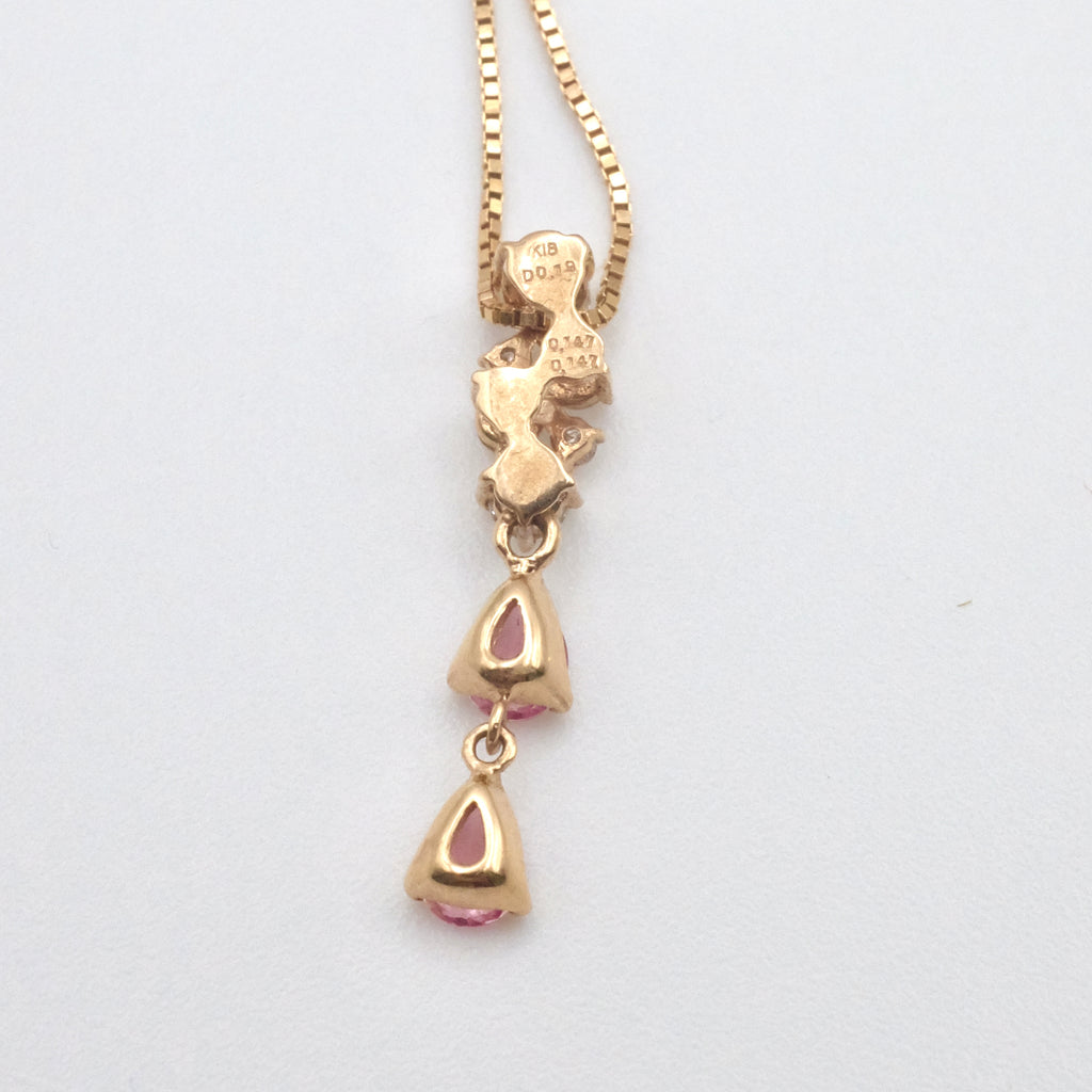Padparadscha Diamond Pendant Necklace