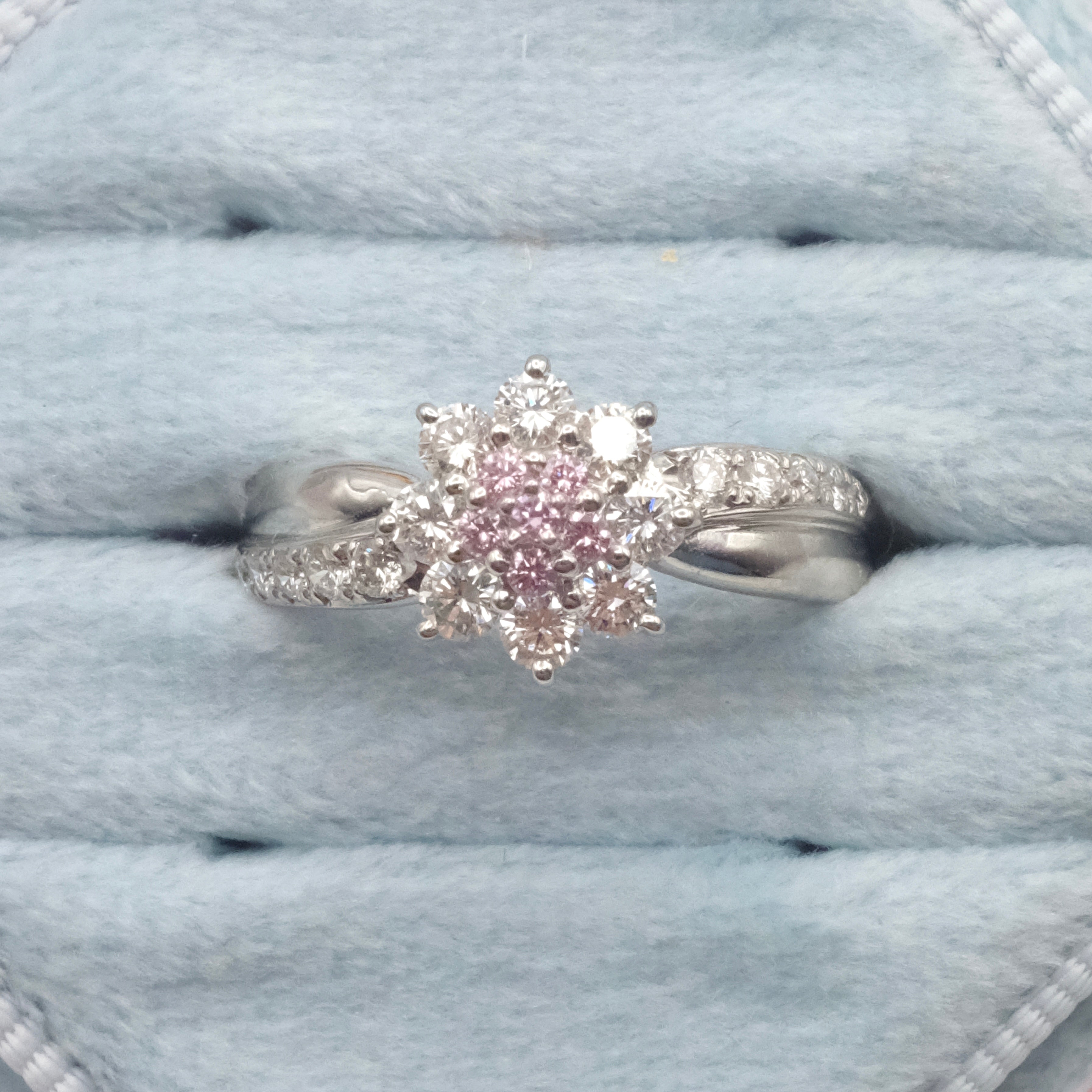 Natural Pink Diamond Flower Ring