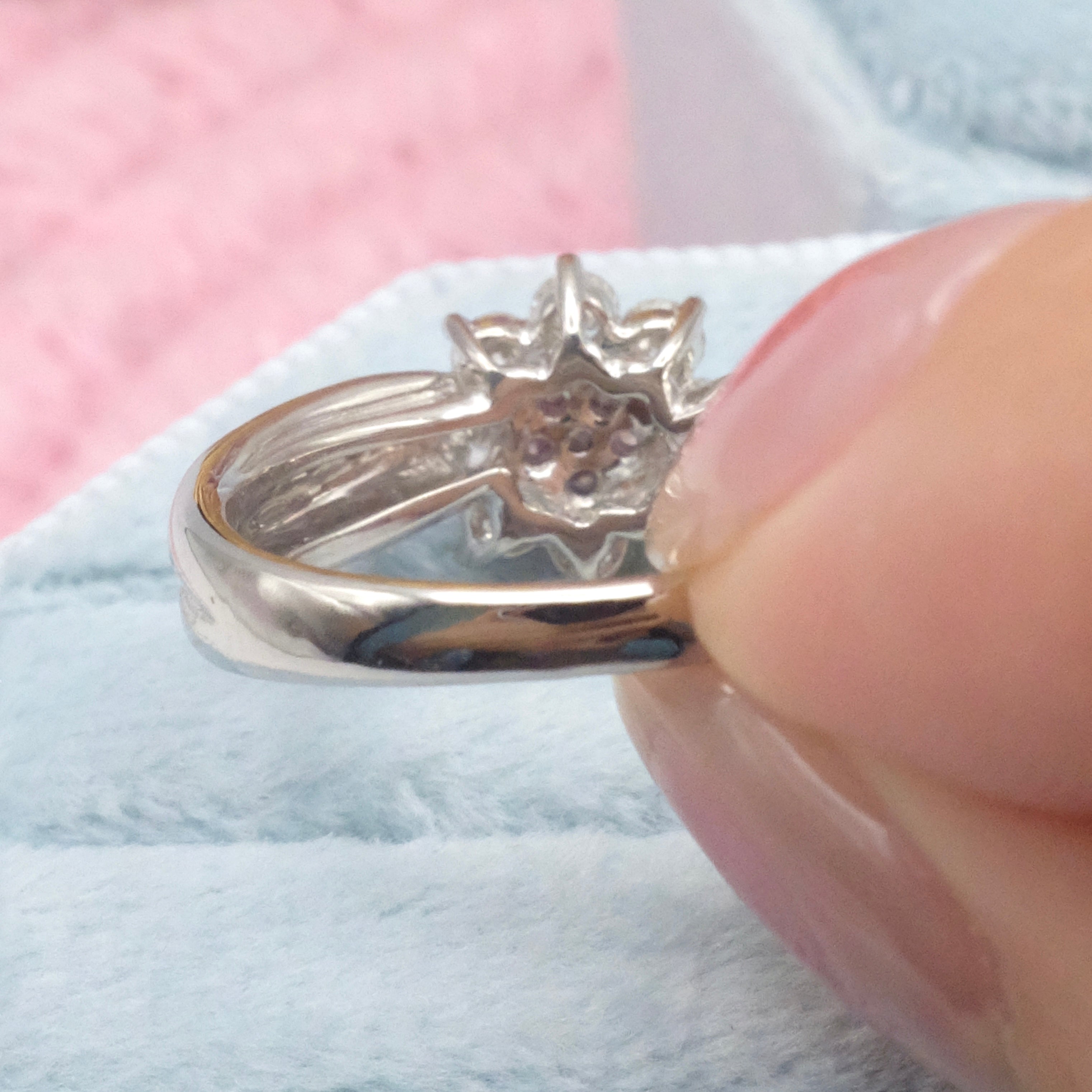 Natural Pink Diamond Flower Ring