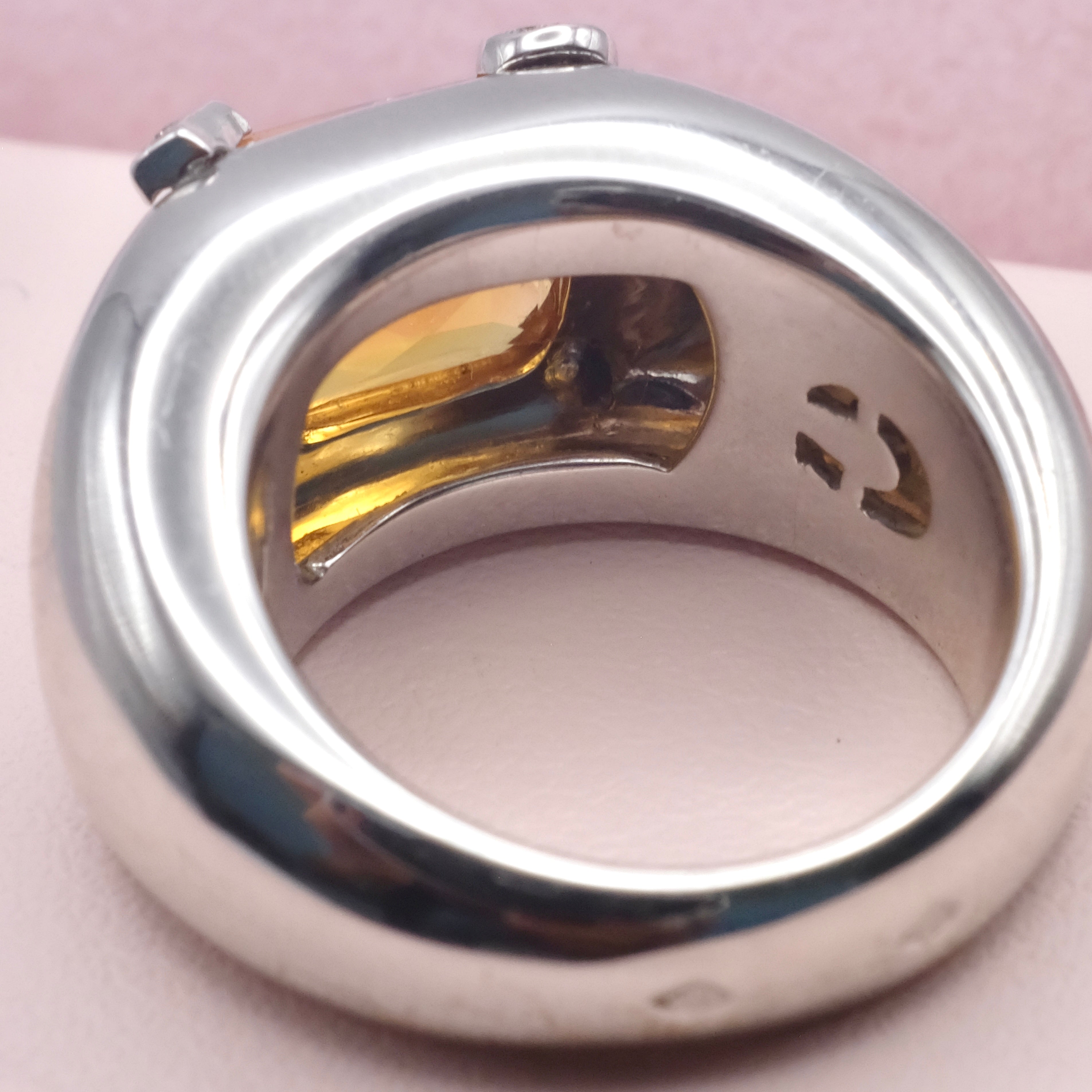 Vintage Dior Citrine Ring Sugarloaf Cut Citrine Statement Ring