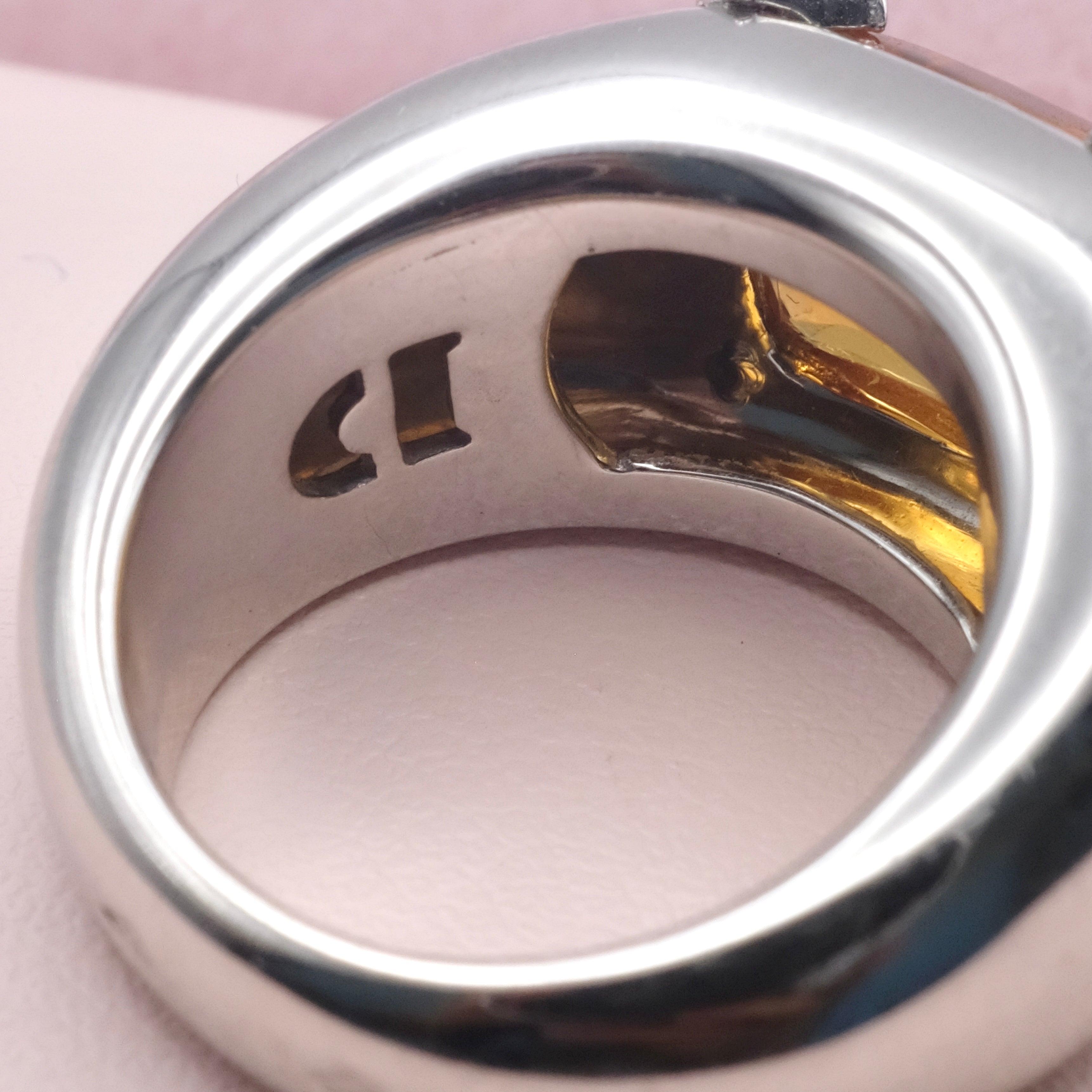 Vintage Dior Citrine Ring Sugarloaf Cut Citrine Statement Ring