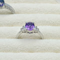 GIA Certified Unheated Natural Purple Sapphire Diamond Ring