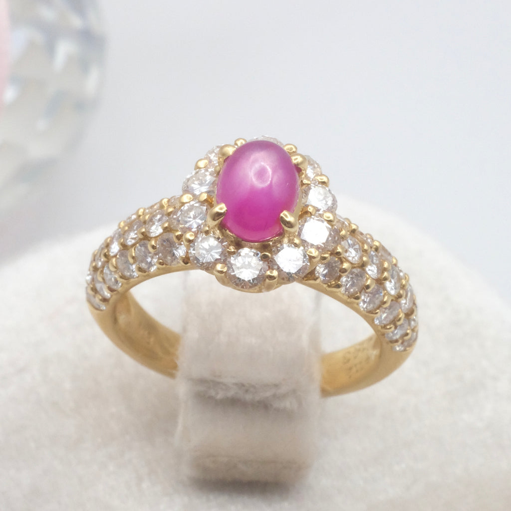 Natural Star Ruby Diamond Ring
