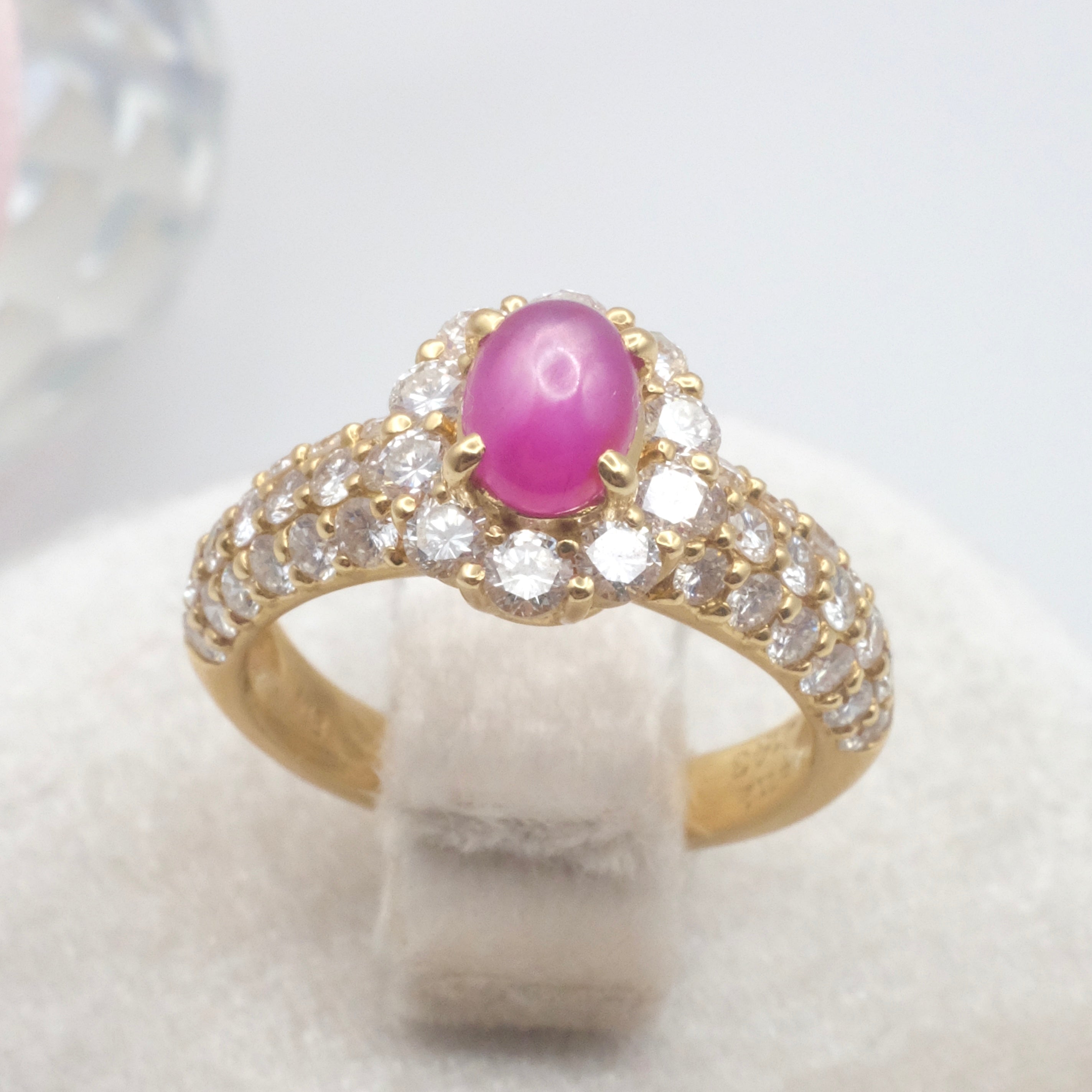 Natural Star Ruby Diamond Ring