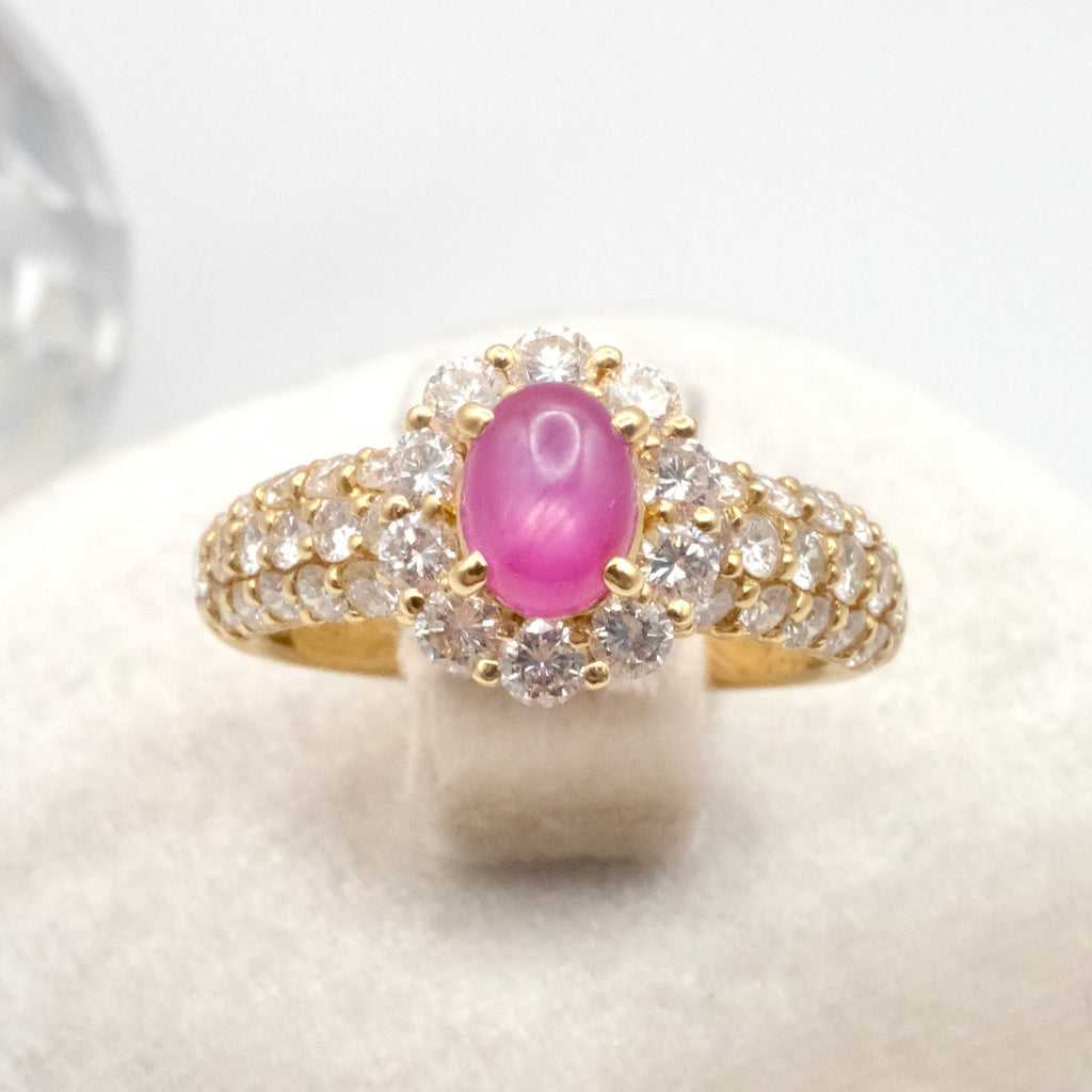 Natural Star Ruby Diamond Ring