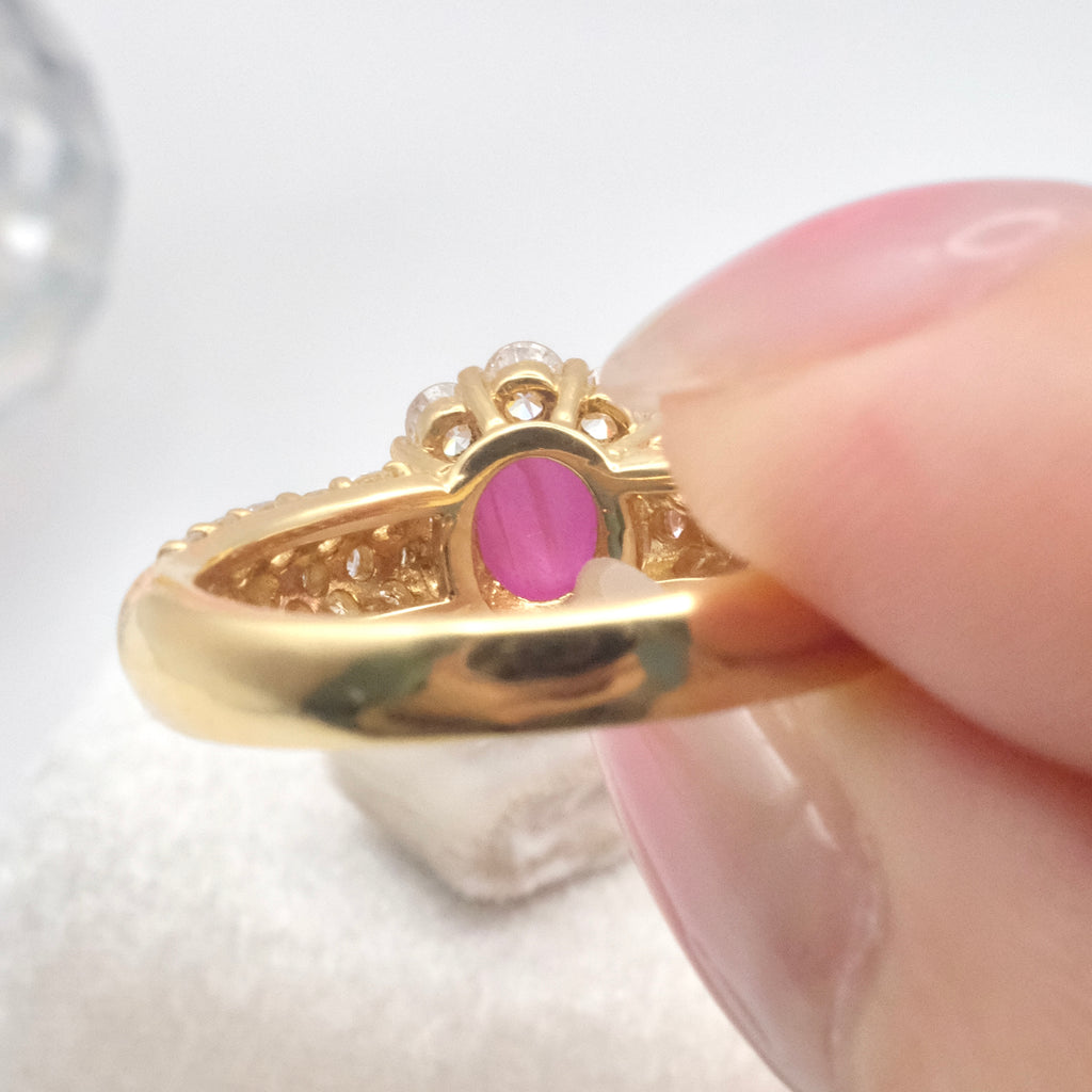 Natural Star Ruby Diamond Ring