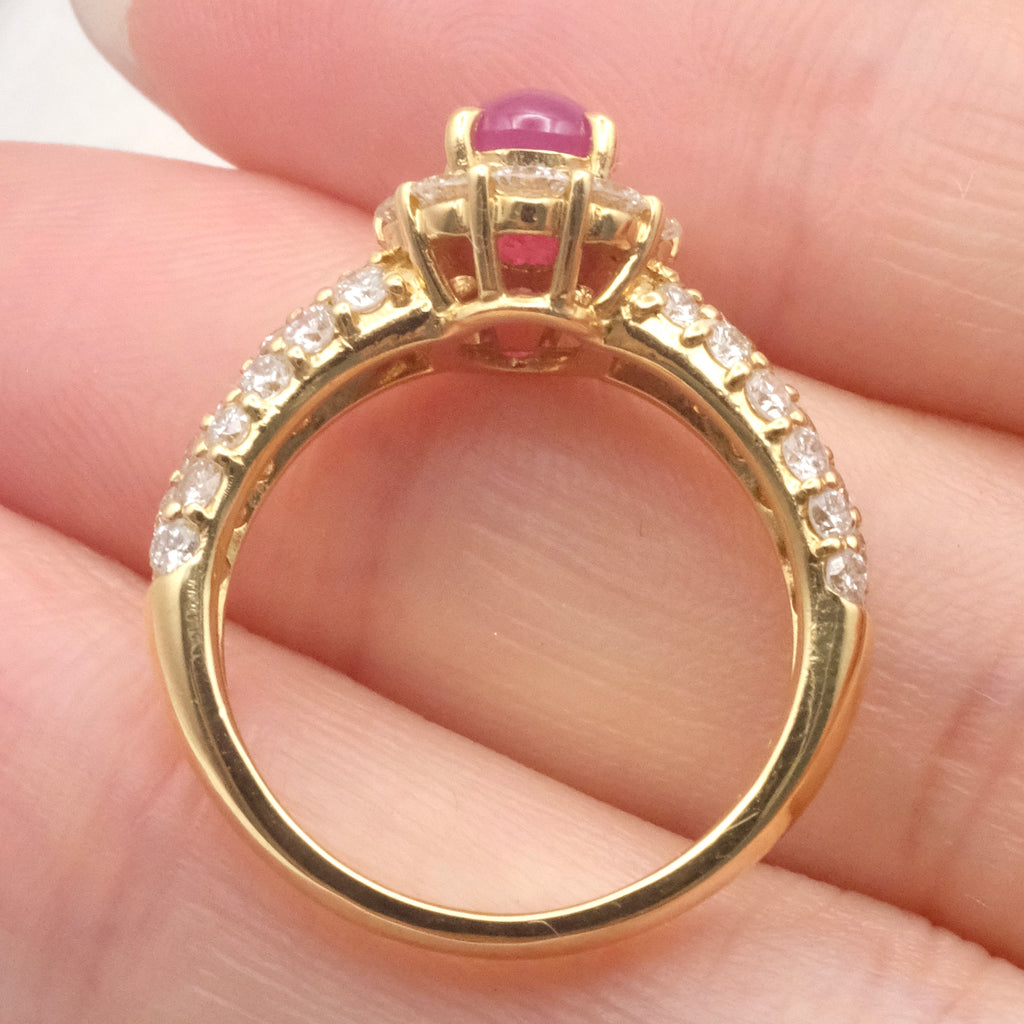 Natural Star Ruby Diamond Ring