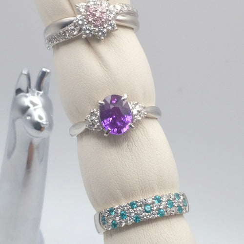 GIA Certified Unheated Natural Purple Sapphire Diamond Ring
