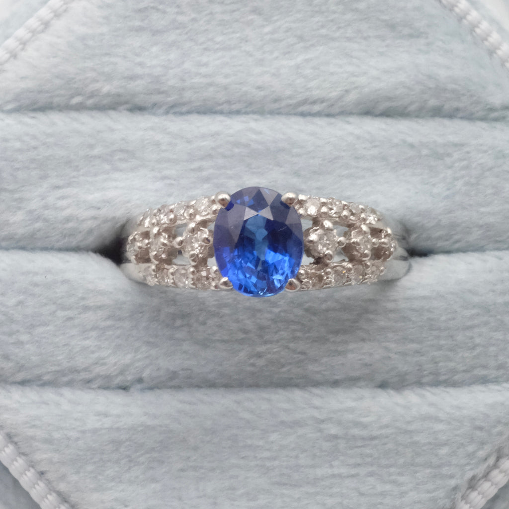 Cornflower Blue Sapphire Lace Setting Ring