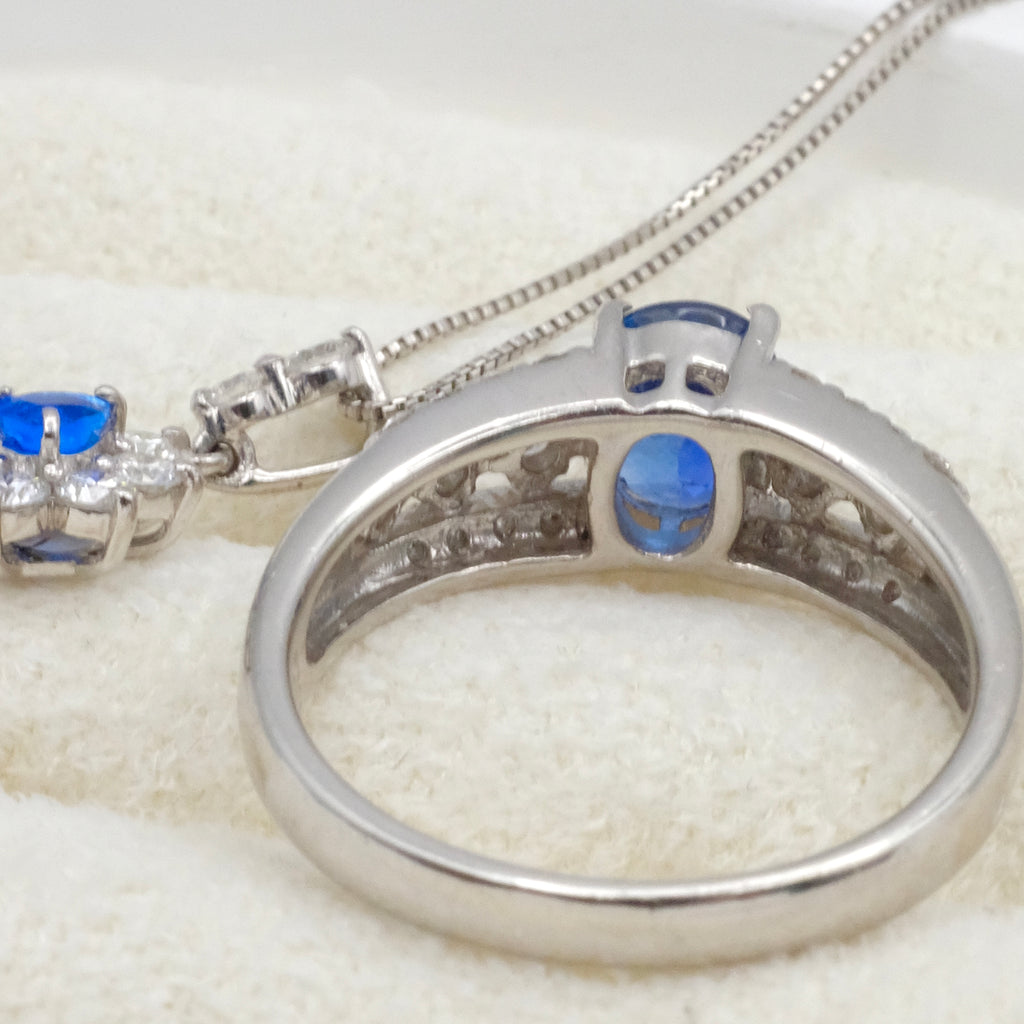 Cornflower Blue Sapphire Lace Setting Ring
