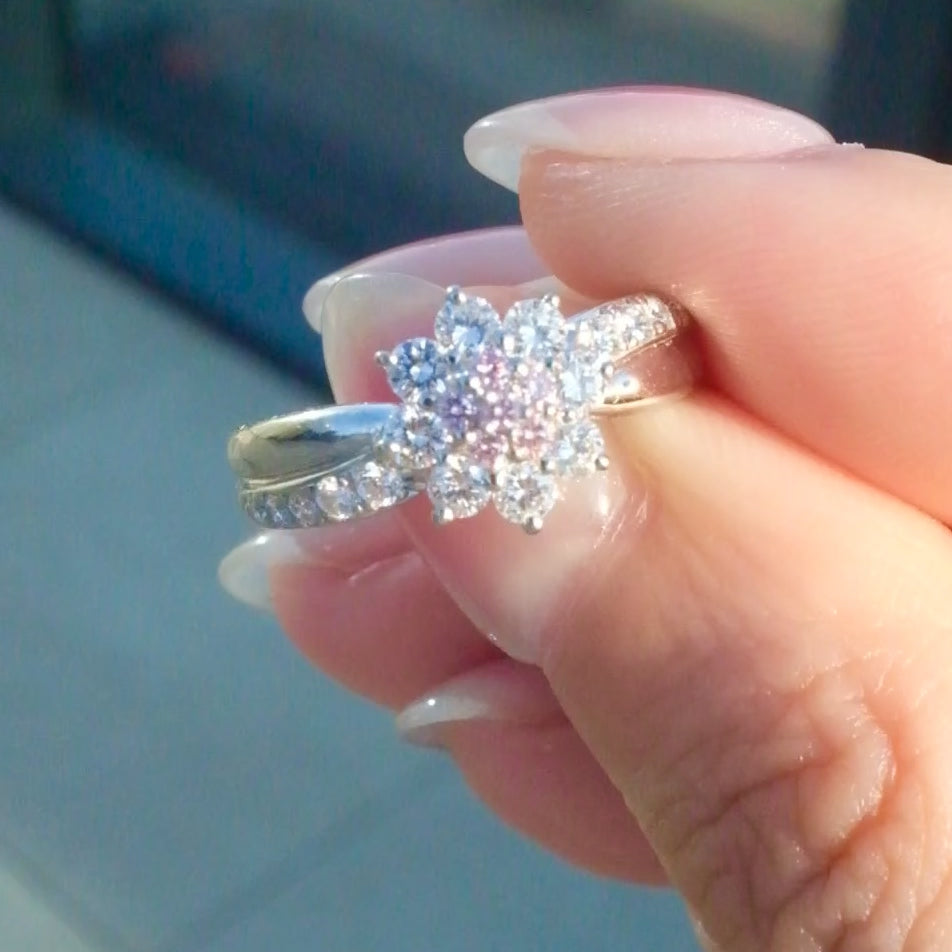 Natural Pink Diamond Flower Ring